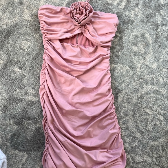 Cotton Candy LA Rosetta Ruched Dress in Pink - Picture 2 of 3